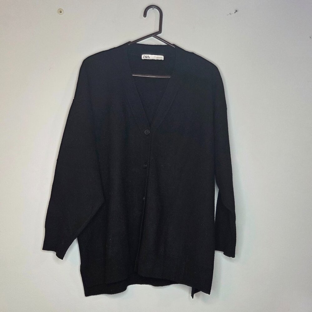 Zara‎ Black Knit Sweater, 3/4" Sleeve, Size S